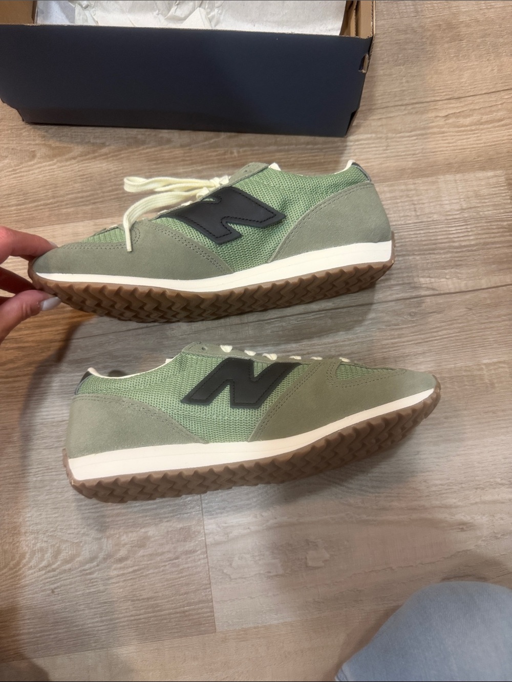 New Balance 471 Oregano - Green Suede & Mesh Runners W10, M8.5 BNWT - Picture 7 of 9